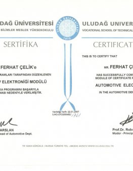 Otomotiv Elektroniği Sertifikası
