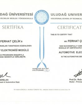 Otomotiv Elektroniği Sertifikası